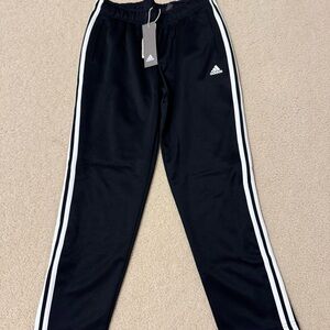 Adidas Women's Black Joggers with White Stripes